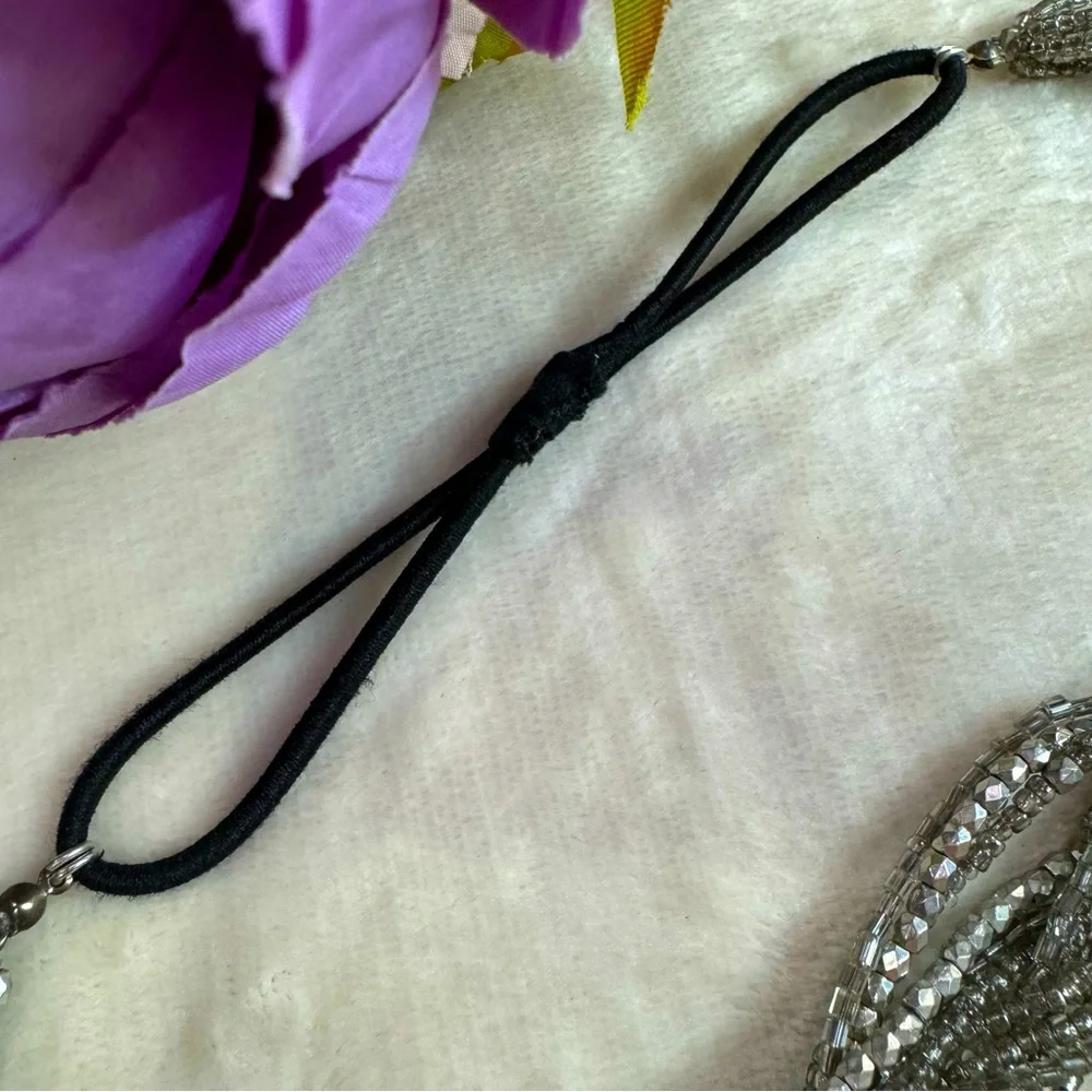 Boutique Silver Beaded Boho Headband - Picture 4 of 6